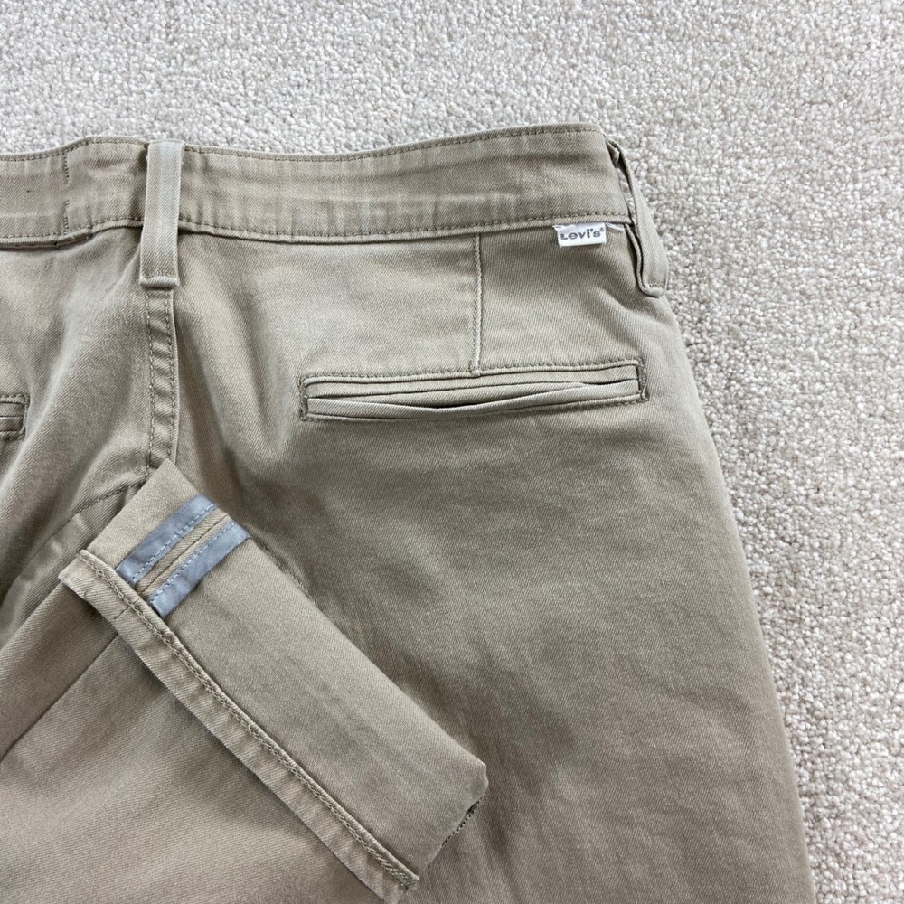 Levi's Commuter Pants Mens 33 Khaki Tan Slim Tapered Reflective Cuff 511